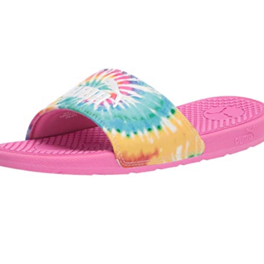 PUMA Cool Cat Tie Dye Jr Girls Youth Sandal 7 M US Big Kid PinkTie Dye